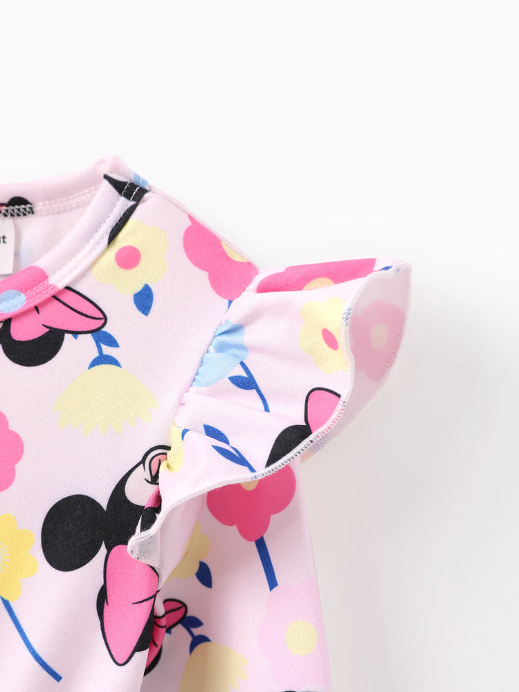 Disney Mickey and Friends Toddler Girl Minnie Mouse Ruffle Dress Pink