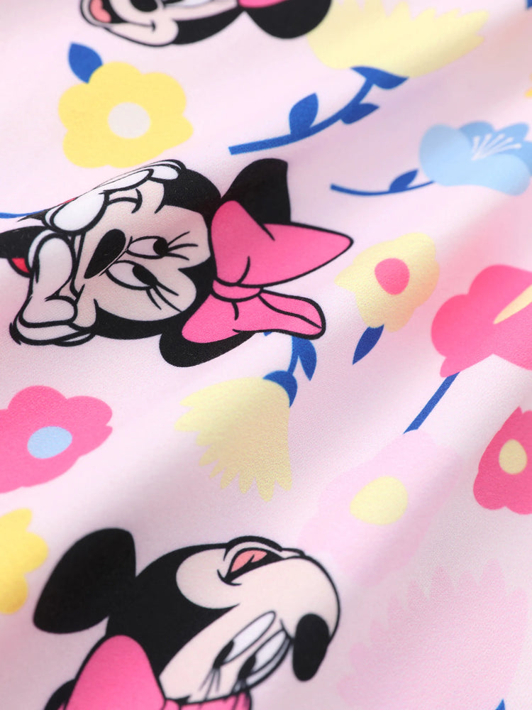 Disney Mickey and Friends Toddler Girl Minnie Mouse Ruffle Dress Pink