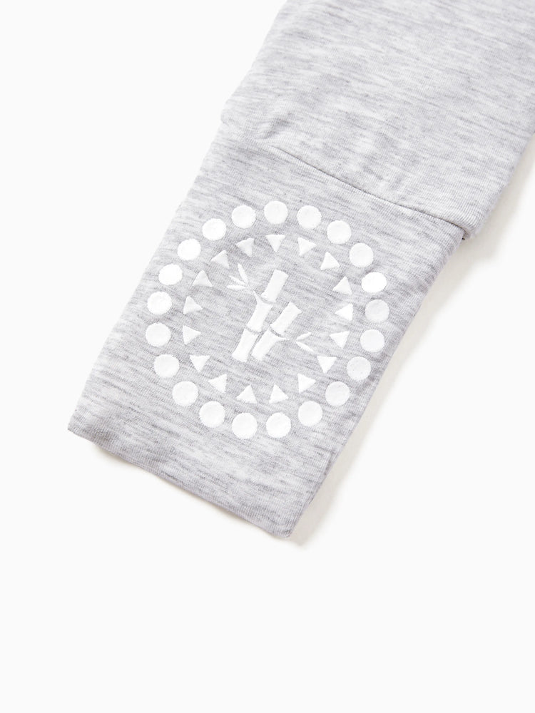 Bamboo Baby Boy / Girl Color Block 2-Way Zipper Anti Slip Long Sleeve Rompers Grey