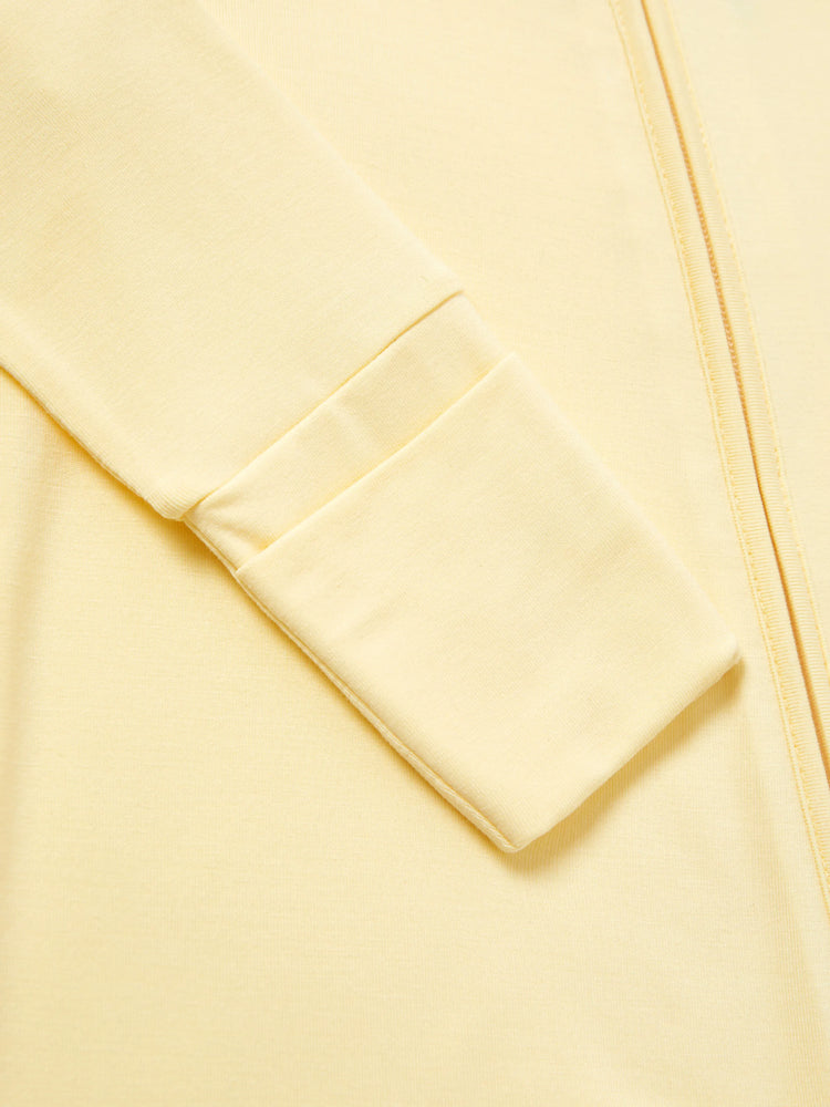 Bamboo Baby Boy/Girl 2-Pack Long Sleeve Romper 2-Way Zip Anti Slip Footie. Yellow