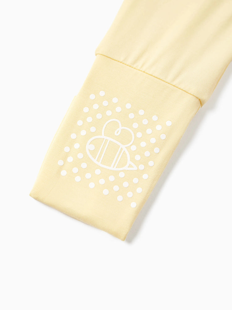 Bamboo Baby Boy/Girl 2-Pack Long Sleeve Romper 2-Way Zip Anti Slip Footie. Yellow