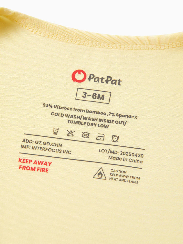 Bamboo Baby Boy/Girl 2-Pack Long Sleeve Romper 2-Way Zip Anti Slip Footie. Yellow