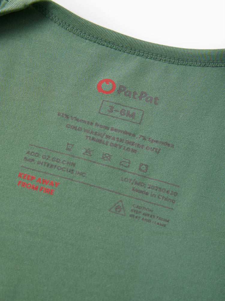 Bamboo Baby Boy/Girl 2-Pack Long Sleeve Romper 2-Way Zip Anti Slip Footie. Green