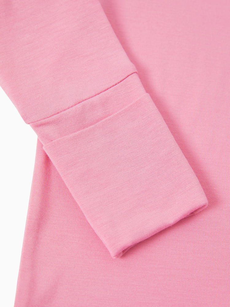 Bambus Baby Jungen/Mädchen 2er-Pack Langarmstrampler 2-Wege-Reißverschluss Anti-Rutsch-Footie. rosa