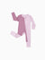 Baby color-block long-sleeve bamboo footed romper with two-way zipper and anti-slip grips, purple.