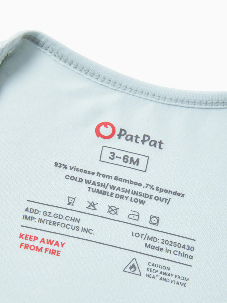 Bamboo Baby Boy / Girl Color Block 2-Way Zipper Anti Slip Long Sleeve Rompers Green