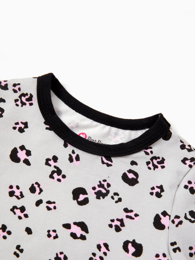 Toddler / Kids 4-piece Organic Cotton Pajamas 4-in 1 Snug fit PaJama Set for Girls White