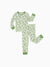 Snug-fitting two-piece bamboo pajamas with childlike print, green, baby/toddler.