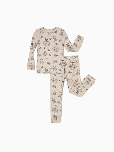 Toddler / Kids 2-piece Pajamas With Animal Print ( Snug-Fitting ) Apricot