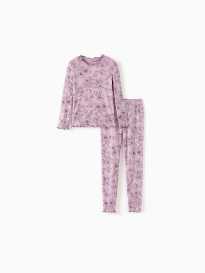 Toddler / Kids Pajamas 2-piece Pajama Set with Soft Tencel Lyocell Wool Blend (Snug-Fitting ) Pink