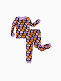 Christmas / Halloween Pajama 2-Piece Upgraded Thick Bamboo Pajama Set With Childlike Print for Toddler / Kids Girl (Snug-Fitting) Pink Purple