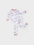 Christmas / Halloween Pajama 2-Piece Upgraded Thick Bamboo Pajama Set With Childlike Print for Toddler / Kids Girl (Snug-Fitting) Pink