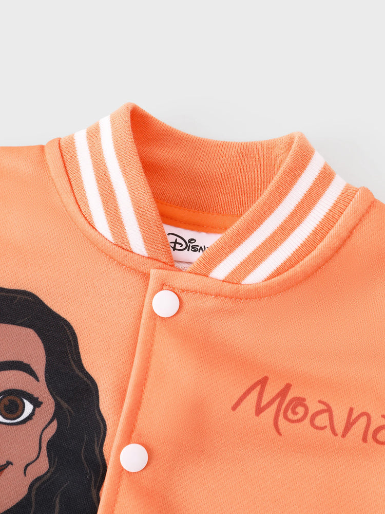 Veste bomber à boutons-pression colorblock Disney Princess Moana pour petite fille, orange
