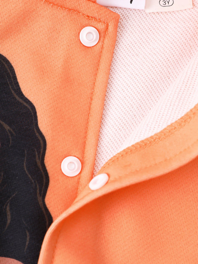 Veste bomber à boutons-pression colorblock Disney Princess Moana pour petite fille, orange