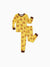 Snug-fitting two-piece bamboo viscose pajamas with childlike animal print, yellow, baby/toddler.