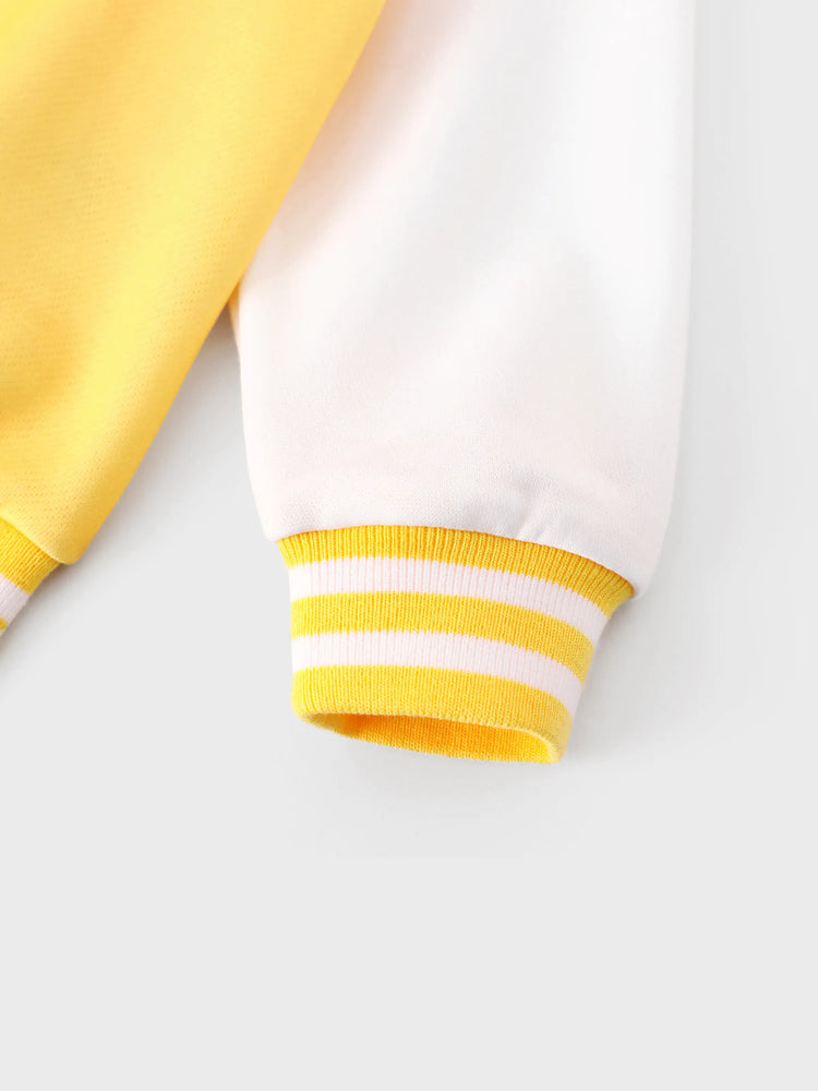 Disney Princess Toddler Girl Belle Colorblock Snap Button Bomber Jacket Yellow