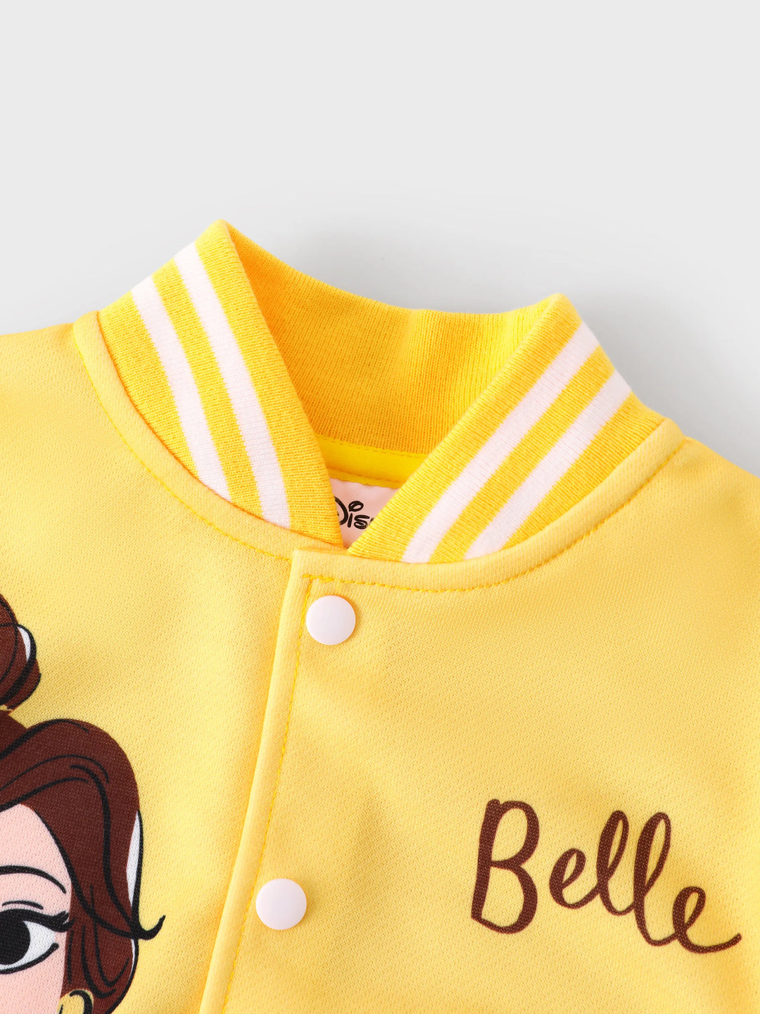 Disney Princess Toddler Girl Belle Colorblock Snap Button Bomber Jacket Yellow