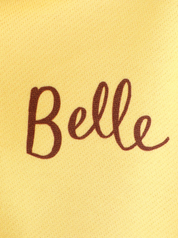 Disney Princess Toddler Girl Belle Colorblock Snap Button Bomber Jacket Yellow