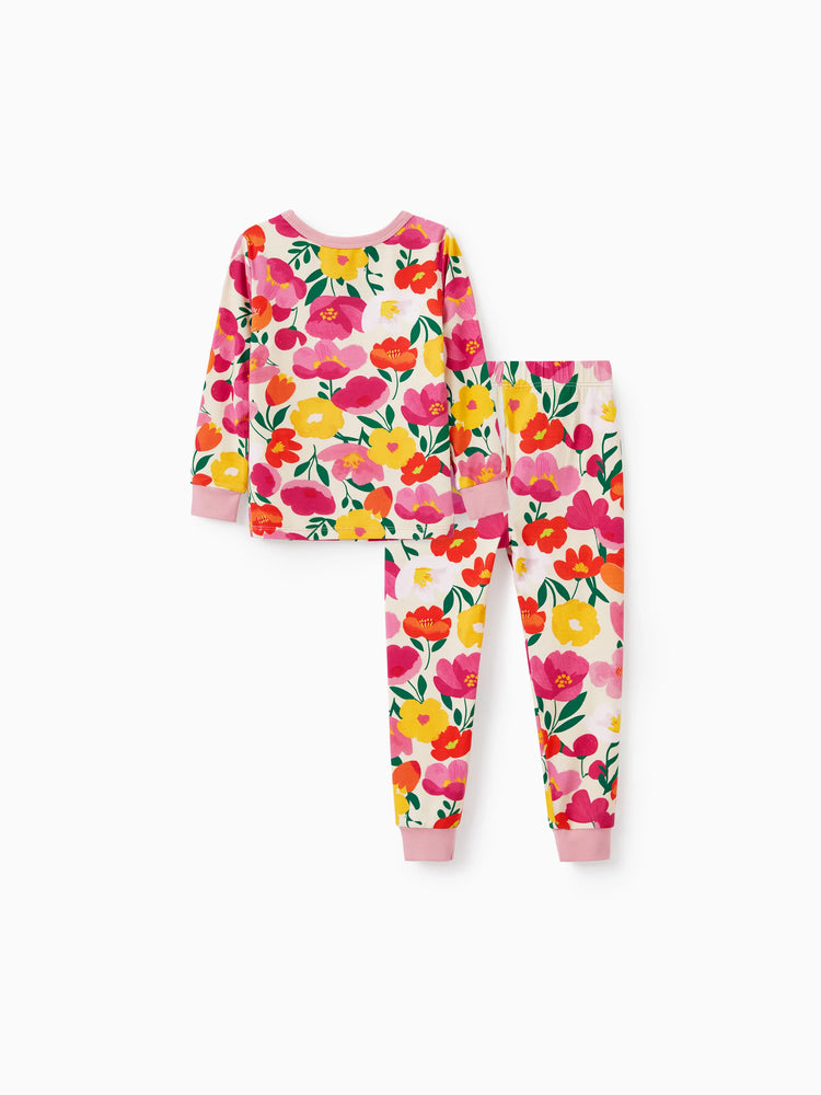 Christmas / Halloween Pajama 2-piece Bamboo Pajamas Set With Childlike Print for Baby / Toddler( Snug-Fitting) Pink