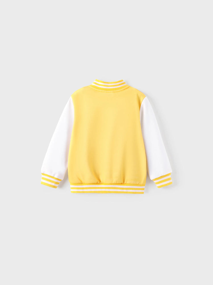 Disney Princess Toddler Girl Belle Colorblock Snap Button Bomber Jacket Yellow