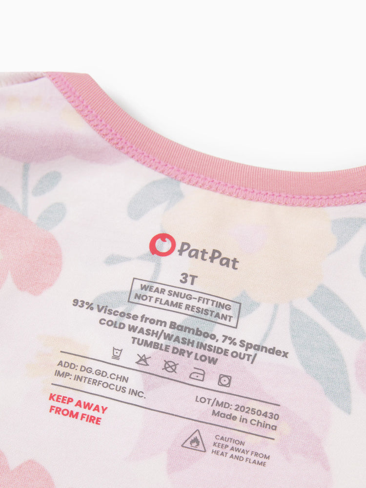 Christmas / Halloween Pajama 2-piece Bamboo Pajamas Set With Childlike Print for Baby / Toddler( Snug-Fitting) Pink