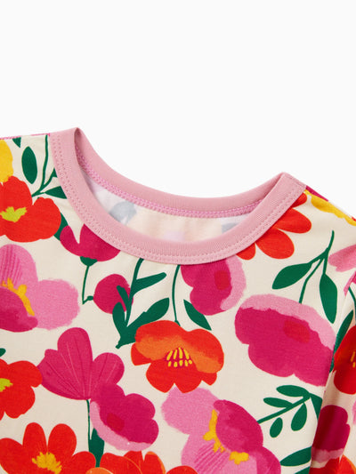 Pijama de bambú de 2 piezas para Navidad y Halloween con estampado infantil para bebé o niño pequeño (ajustado), color rosa