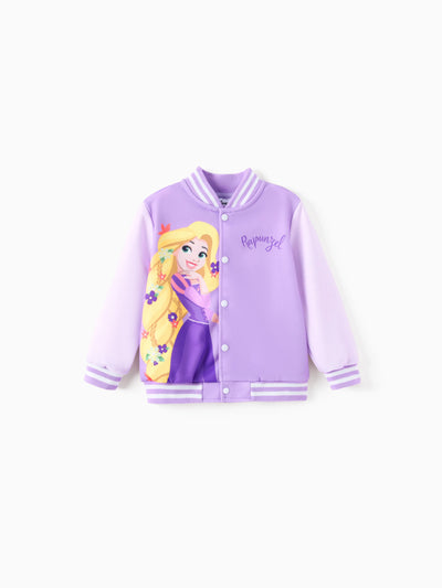 Disney Princess Toddler Girl Rapunzel Colorblock Snap Button Bomber Jacket Purple