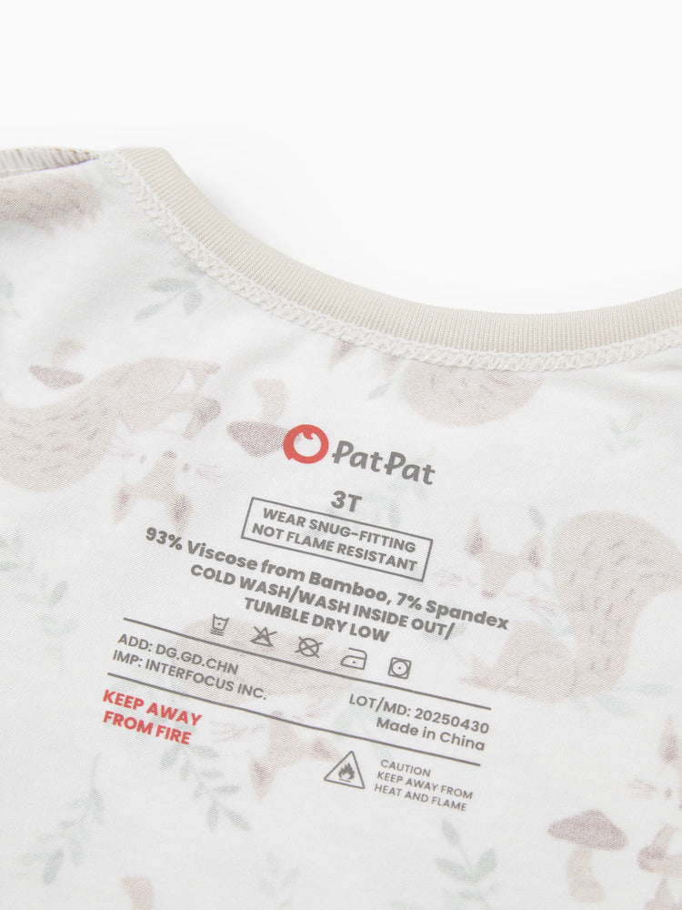 Christmas / Halloween Pajama 2-piece Bamboo Pajamas Set With Childlike Print for Baby / Toddler( Snug-Fitting) Apricot