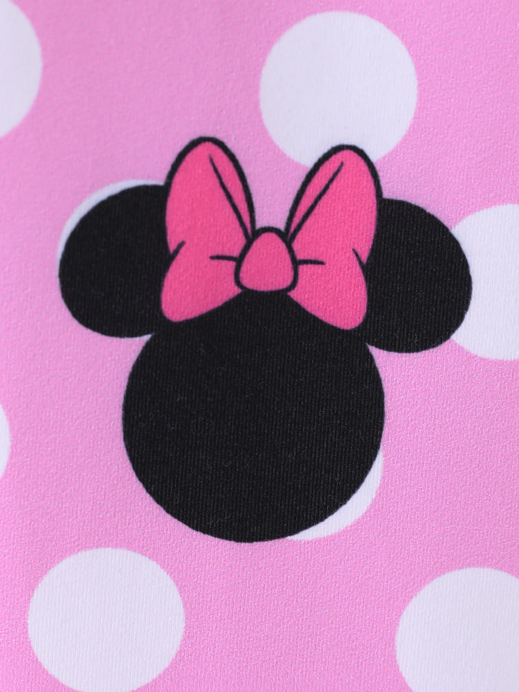Conjunto de sudadera y leggings con volantes de 2 piezas de Minnie de Mickey y sus amigos de Disney, color rosa intenso