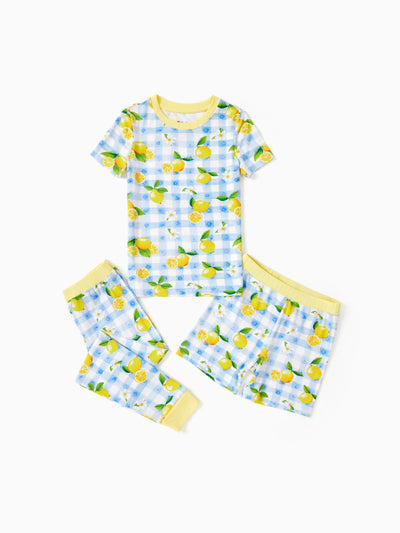 Pyjama de Noël/Halloween pour tout-petits/enfants Ensemble de pyjama 3 pièces en bambou Look 2 en 1 pour 4 saisons (ajustement parfait) Bleu