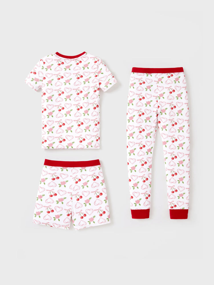 Pyjama de Noël/Halloween pour tout-petits/enfants Ensemble de pyjama 3 pièces en bambou Look 2 en 1 pour 4 saisons (ajustement parfait) Rouge