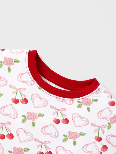 Toddler / Kids Christmas / Halloween Pajamas 3-Piece Bamboo Pajama Set 2-in-1 Look for 4 Seasons (Snug-Fitting) Red