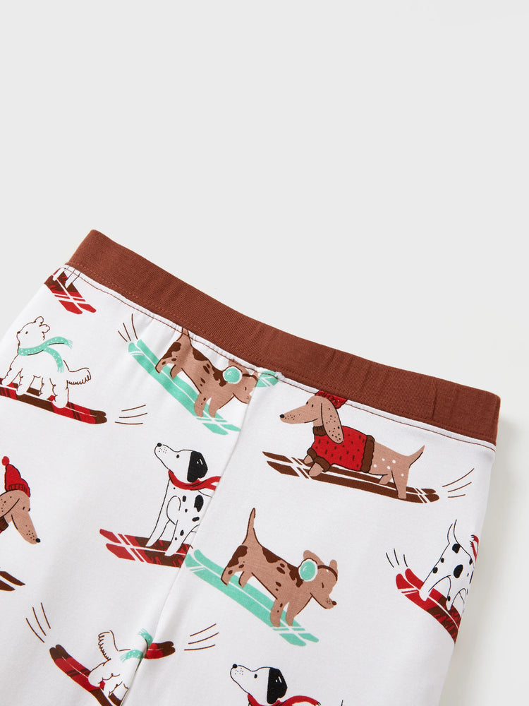 Pyjama de Noël/Halloween pour tout-petits/enfants, ensemble de pyjama 3 pièces en bambou, look 2 en 1 pour 4 saisons (ajustement parfait), blanc