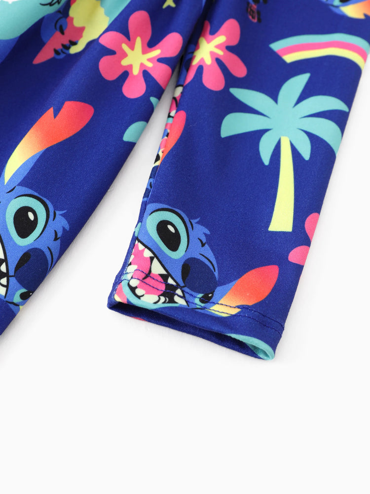 Disney Stitch Toddler Girl Stitch Flutter-sleeve Ruffle Dress Deep Blue