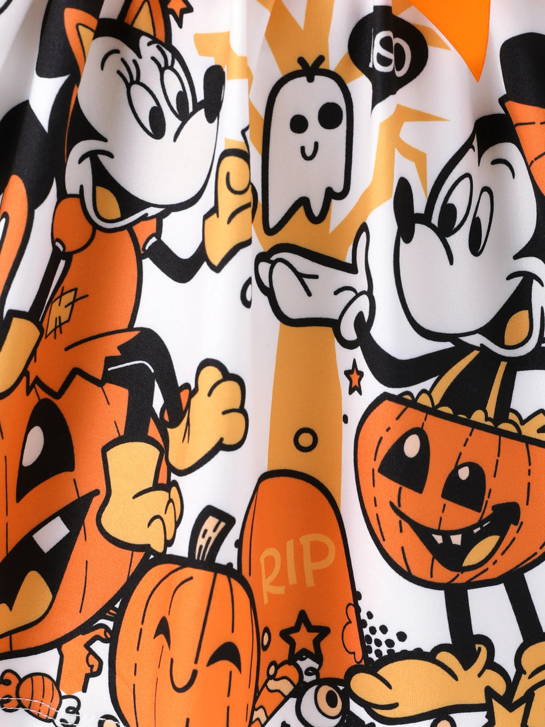 Disney Mickey and Friends Halloween Toddler Girl mickey Ruffle Dress White
