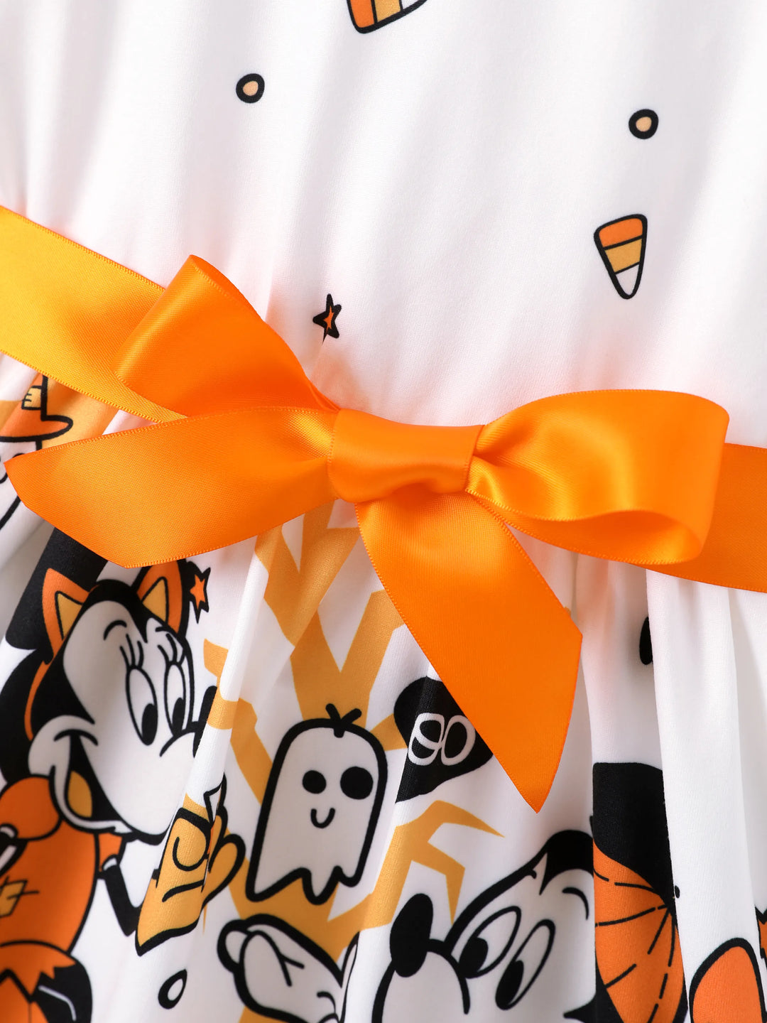 Disney Mickey and Friends Halloween Toddler Girl mickey Ruffle Dress White