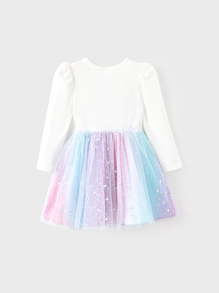 Robe Peppa Pig en coton à manches longues pour petite fille, motif Peppa Pig, blanche