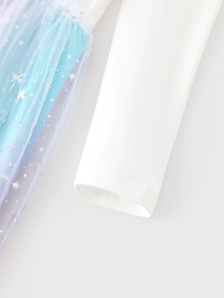 Robe Peppa Pig en coton à manches longues pour petite fille, motif Peppa Pig, blanche