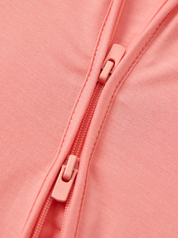 Grenouillère en bambou pour bébé garçon/fille, fermeture éclair à double sens, antidérapante, motif alimentaire enfantin, vêtements de nuit en bambou (bien ajustés)
 Rose