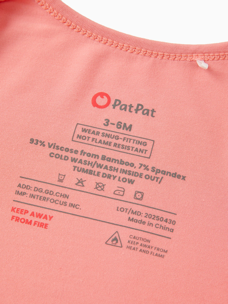 Grenouillère en bambou pour bébé garçon/fille, fermeture éclair à double sens, antidérapante, motif alimentaire enfantin, vêtements de nuit en bambou (bien ajustés)
 Rose