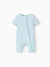Baby snug-fitting bamboo footed onesie with two-way zipper and anti-slip grips, turquoise.