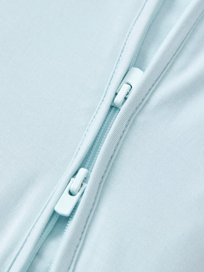 Pijama de bambú para bebé niño/niña con cremallera bidireccional, antideslizante, con estampado de comida (ajustado)
 Turquesa