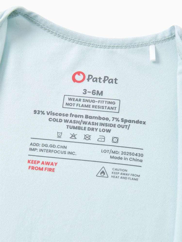 Grenouillère en bambou pour bébé garçon/fille, fermeture éclair à double sens, antidérapante, motif alimentaire enfantin, vêtements de nuit en bambou (bien ajustés)
 Turquoise