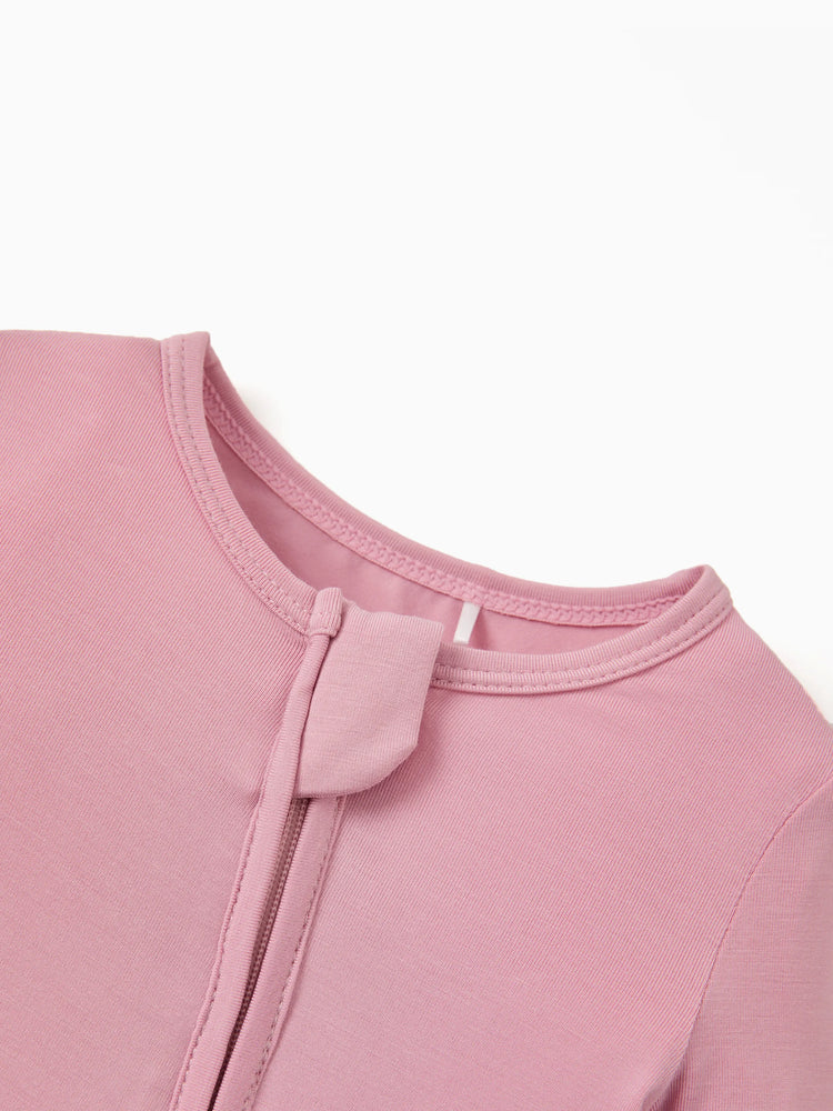 Kids Baby / Girl Bamboo Pajamas With Childlike Print (Snug-Fitting) Pink