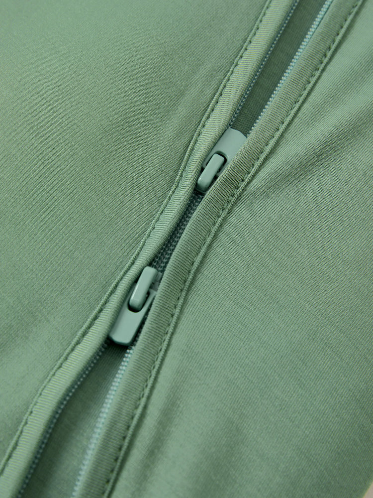 Pyjama en bambou pour bébé/fille, imprimé enfantin (ajusté), vert foncé