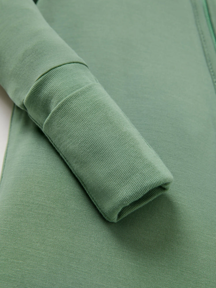 Pyjama en bambou pour bébé/fille, imprimé enfantin (ajusté), vert foncé