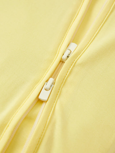 Pijama de bambú para bebé/niña con estampado infantil (ajustado) amarillo