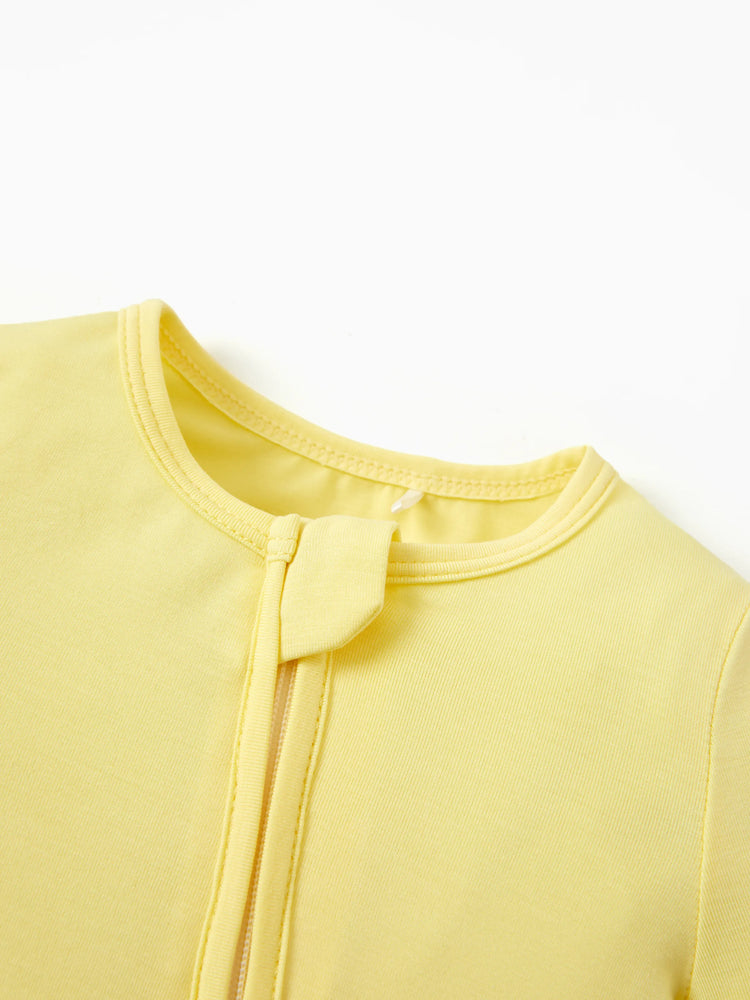 Pyjama en bambou pour bébé/fille avec imprimé enfantin (ajusté) jaune