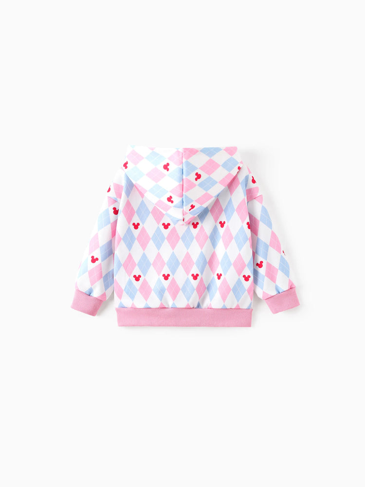 Veste à capuche blanche à motif losanges Minnie Mouse pour fille et enfant Disney Mickey et ses amis