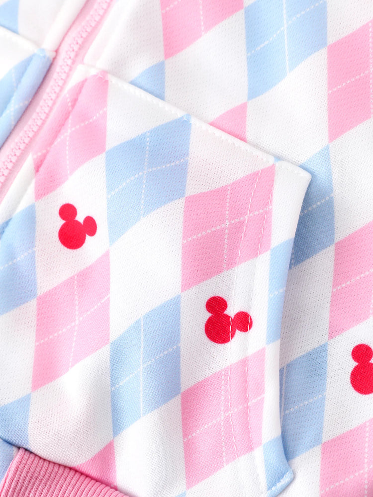 Veste à capuche blanche à motif losanges Minnie Mouse pour fille et enfant Disney Mickey et ses amis